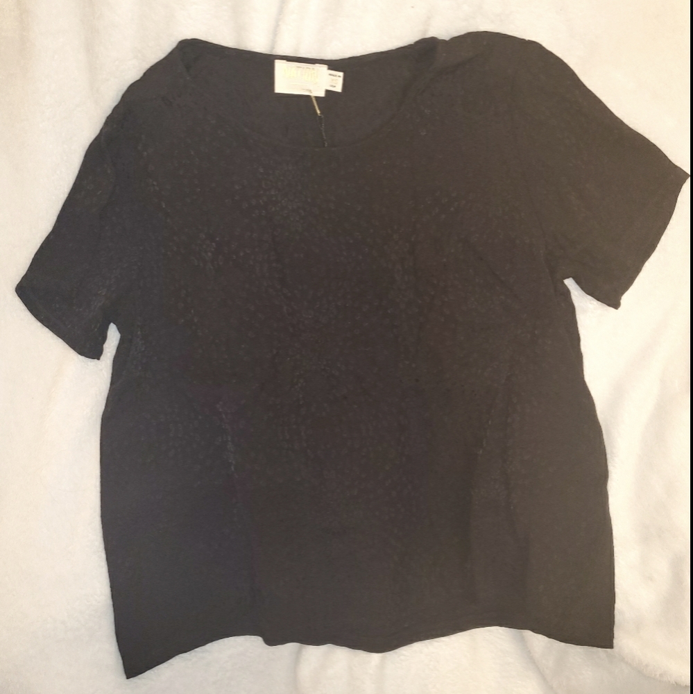 Nation Los Angeles Black Leopard Detail Blouse